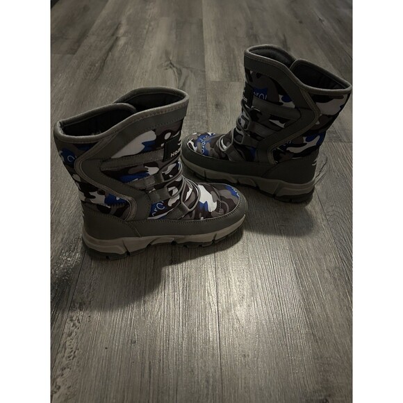 HOBIBEAR Youth Boys US Size 2 Snow Boots Waterproof Anti-Slip Gray AW3771 - Picture 4 of 7